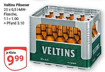 Veltins Pilsener 20 x 0,5 l-MW-Flasche