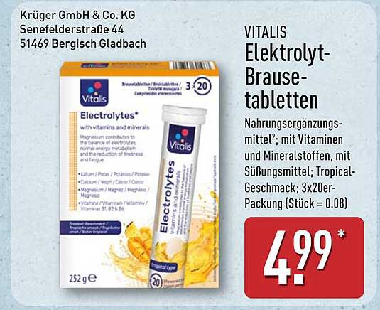 VITALIS Elektrolyt-Brausetabletten