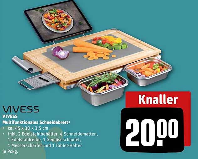 VIVESS Multifunktionales Schneidebrett