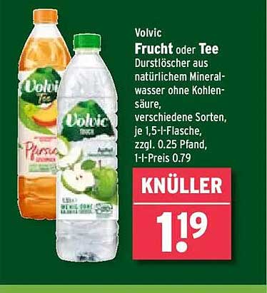 Volvic Frucht oder Tee – Durstlöscher aus natürlichem Mineralwasser
