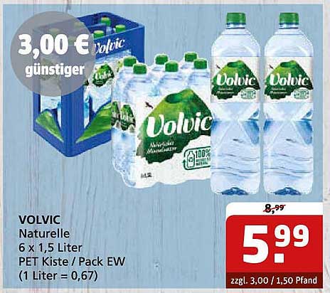 VOLVIC Naturelle 6 x 1,5 Liter PET Kiste