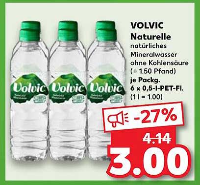 VOLVIC Natürliche Mineralwasser (6 x 0,5 l) – Angebot im Kaufland-Prospekt