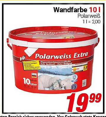 Wandfarbe 10 l Polarweiß