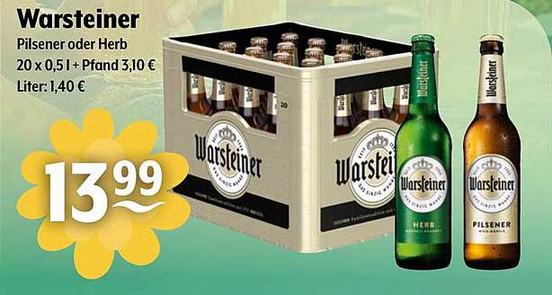 Warsteiner Pilsener oder Herb – 20 x 0,5 l