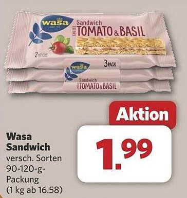 Wasa Sandwich Tomate & Basilikum 90-120 g
