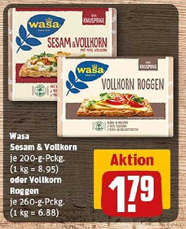 Wasa Sesam & Vollkorn oder Vollkorn Roggen
