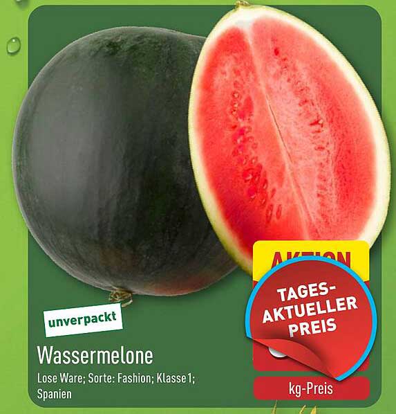 Wassermelone - lose Ware, Sorte: Fashion, Klasse 1, Spanien