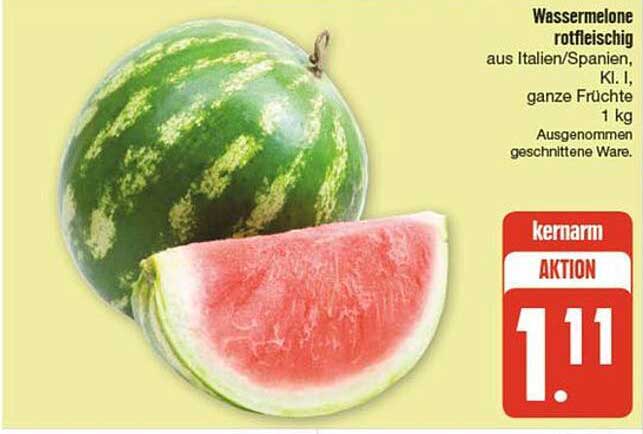 Wassermelone rotfleischig aus Italien/Spanien, 1 kg