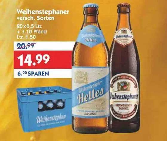 Weihenstephaner versch. Sorten 20 x 0.5 Ltr.
