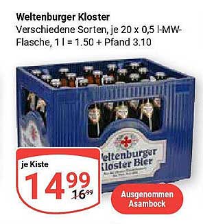 Weltenburger Kloster Bier Kiste - Verschiedene Sorten
