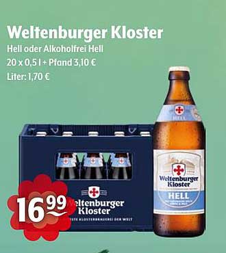 Weltenburger Kloster Hell oder Alkoholfrei – 20 x 0,5 l