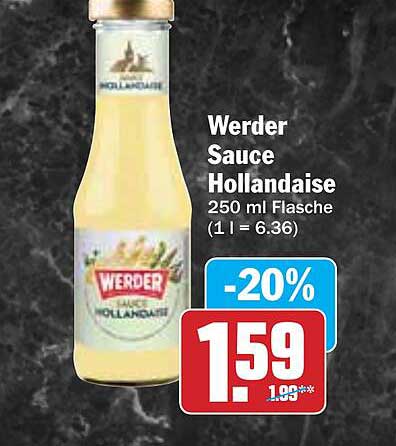 Werder Sauce Hollandaise 250 ml Flasche