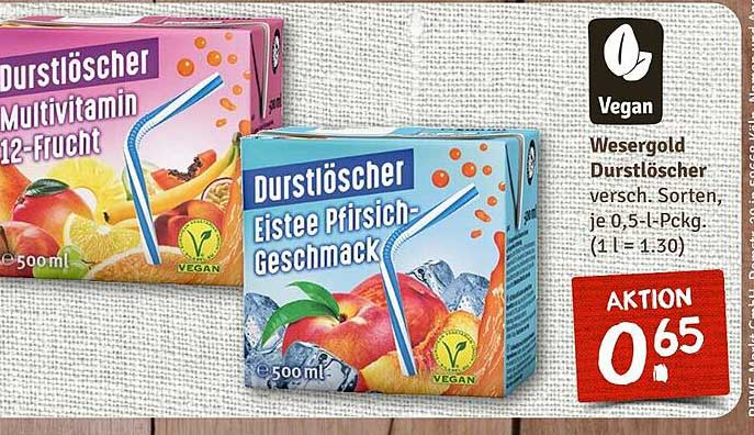 Wesergold Durstlöscher - Eistee Pfirsich-Geschmack