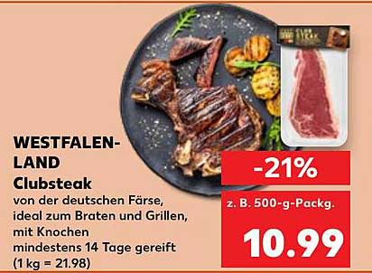 WESTFALEN-LAND Clubsteak von der deutschen Färse, ideal zum Braten und Grillen