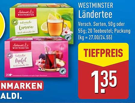 WESTMINSTER Länderttee - Verschiedene Sorten, 20 Teebeutel