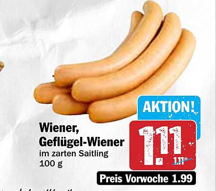 Wiener, Geflügel-Wiener im zarten Saitling 100 g