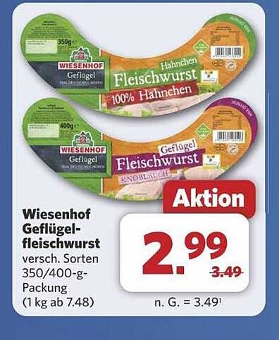 Wiesenhof Geflügelfleischwurst verschiedene Sorten 350/400-g-Packung
