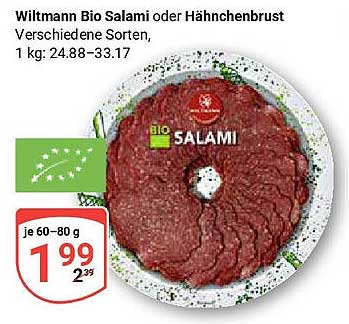 Wiltmann Bio Salami oder Hähnchenbrust