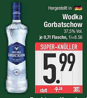 Wodka Gorbatchow 0,7l - Super-Knüller für Genussliebhaber