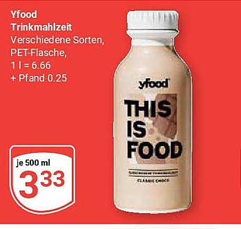 Yfood Trinkmahlzeit - Verschiedene Sorten, PET-Flasche
