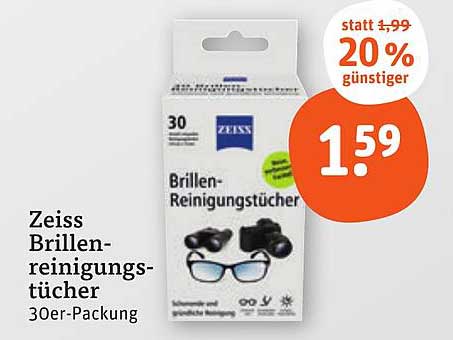 Zeiss Brillen-Reinigungstücher 30er-Packung