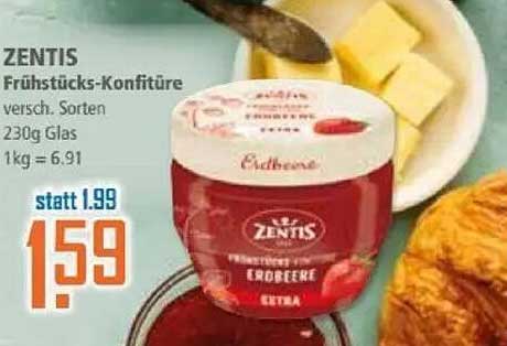 ZENTIS Frühstücks-Konfitüre verschiedene Sorten 230g Glas