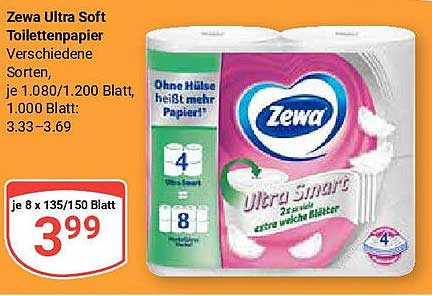 Zewa Ultra Soft Toilettenpapier - verschiedene Sorten