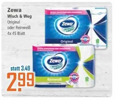 Zewa Wisch & Weg Original oder Reinweiß 4x 45 Blatt