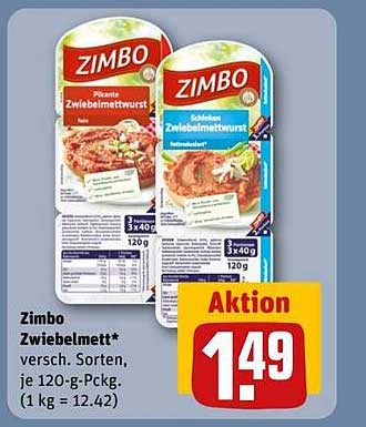 ZIMBO Zwiebelmett - Verschiedene Sorten 120 g Packungen