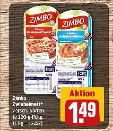 Zimbo Zwiebelmett – verschiedene Sorten, je 120-g-Pckg.