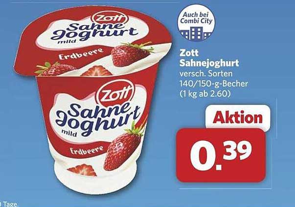 Zott Sahnejoghurt versch. Sorten 140/150-g-Becher