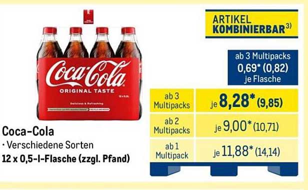 Coca-Cola · Verschiedene Sorten 12 x 0,5-l-Flasche (zzgl. Pfand)