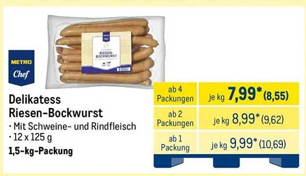 Delikatess Riesen-Bockwurst