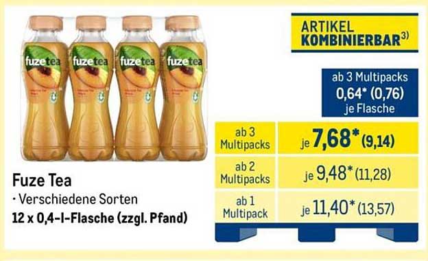 Fuze Tea · Verschiedene Sorten 12 x 0,4-l-Flasche (zzgl. Pfand)