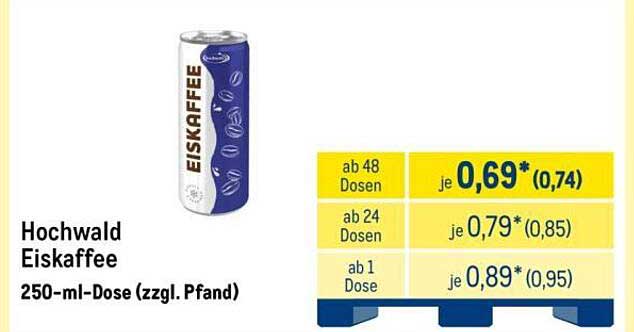 Hochwald Eiskaffee 250-ml-Dose (zzgl. Pfand)