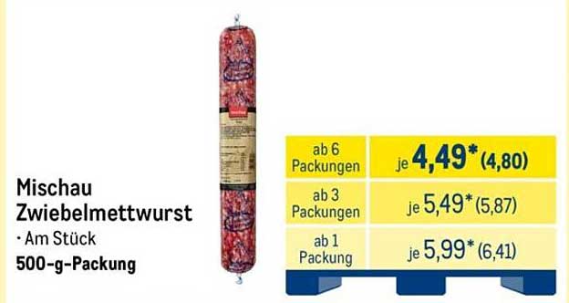 Mischau Zwiebelmettwurst • Am Stück 500-g-Packung