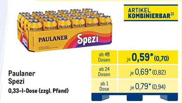 Paulaner Spezi 0,33-l-Dose (zzgl. Pfand)