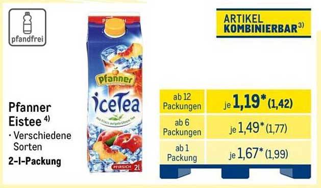 Pfanner Eistee 4) Verschiedene Sorten 2-l-Packung