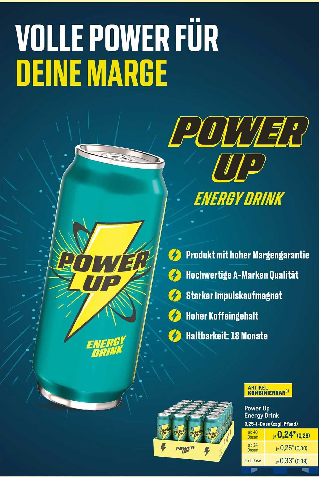 Power Up Energy Drink 0,25-l-Dose (zzgl. Pfand)
