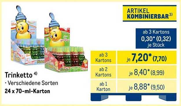 Trinketto Verschiedene Sorten 24 x 70-ml-Karton