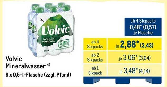 Volvic Mineralwasser 6 x 0,5-l-Flasche (zzgl.Pfand)