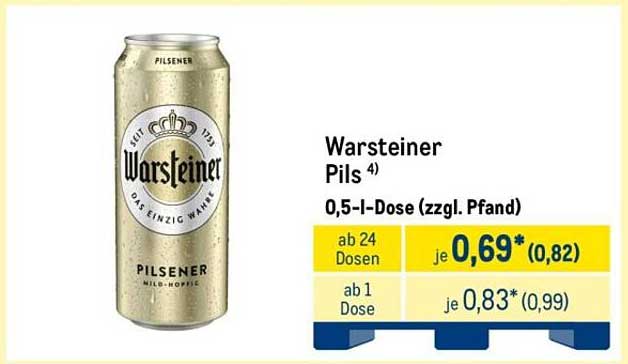 Warsteiner Pils 0,5-l-Dose (zzgl. Pfand)