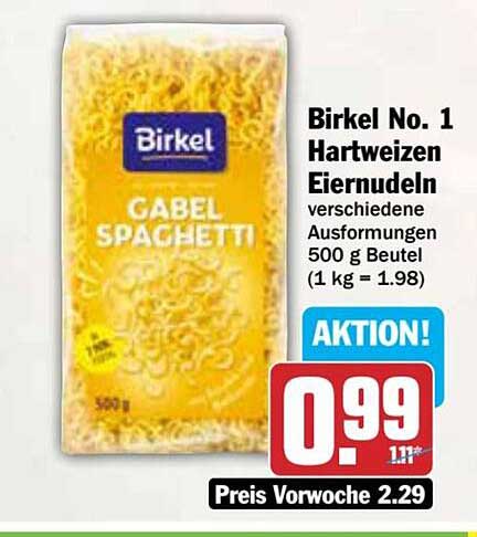 Birkel No. 1 Hartweizen Eiernudeln 500 g Beutel