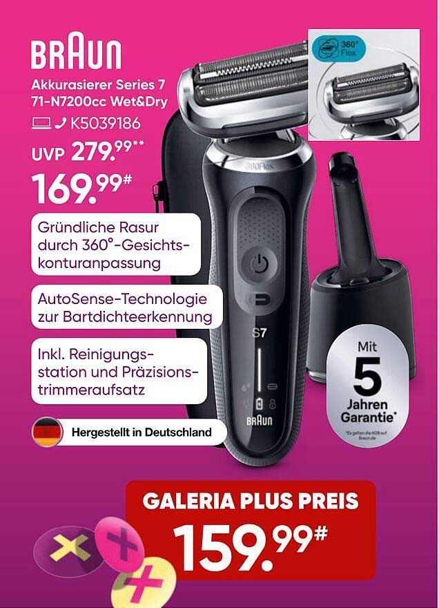 Braun Akkurasierer Series 7 71-N7200cc Wet&Dry