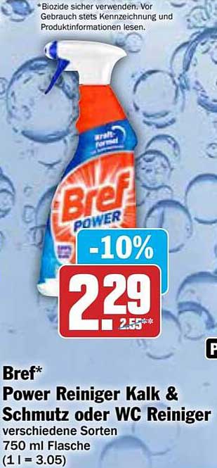 Bref Power Reiniger Kalk & Schmutz oder WC Reiniger 750 ml
