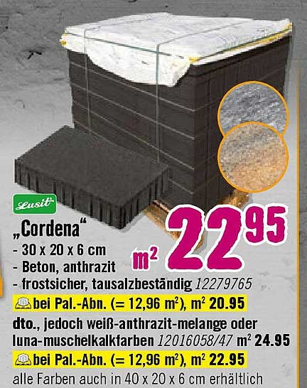 Cordena - Betonplatten in anthrazit