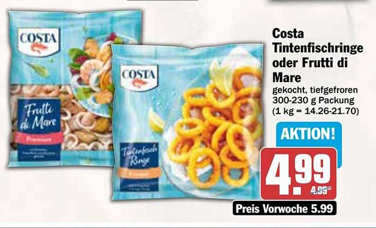 Costa Tintenfischringe oder Frutti di Mare 300-230 g