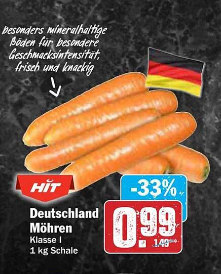 Deutschland Möhren Klasse I 1 kg Schale