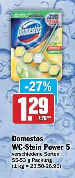Domestos WC-Stein Power 5 verschiedene Sorten 55-53 g Packung