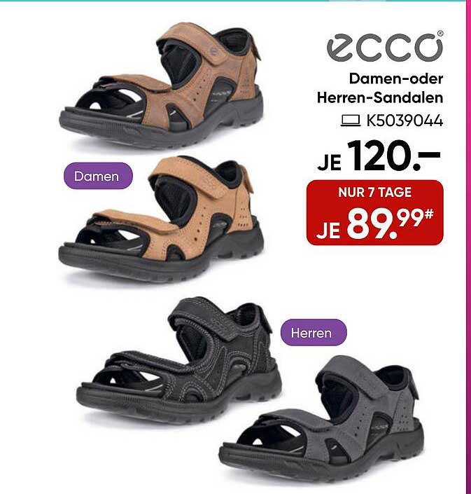 ECCO Damen- oder Herren-Sandalen